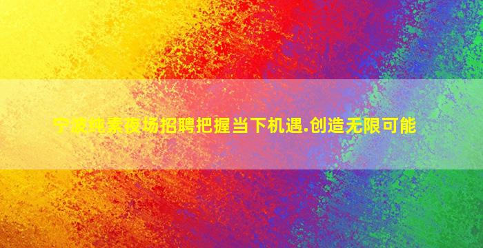 宁波纯素夜场招聘把握当下机遇.创造无限可能